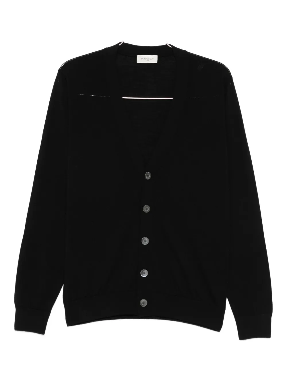Piacenza Cashmere Button-front Wool Cardigan In Black