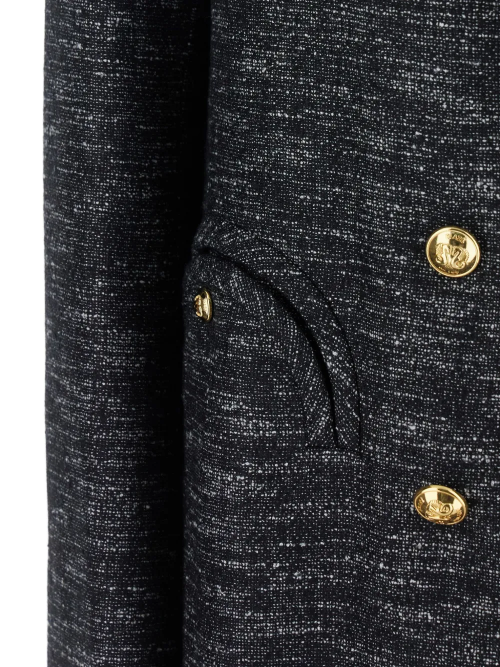 Blazé Milano Double-breasted Flap-pocket Blazer In Black