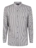 Emporio Armani striped mandarin-collar shirt - Black