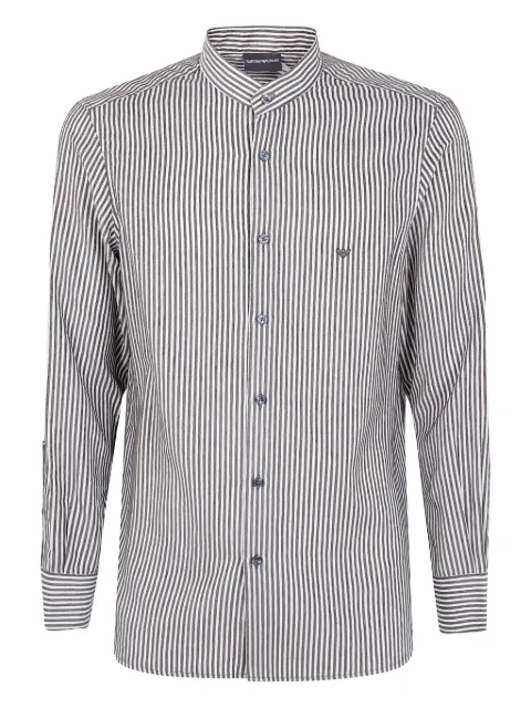 Emporio Armani striped mandarin-collar shirt