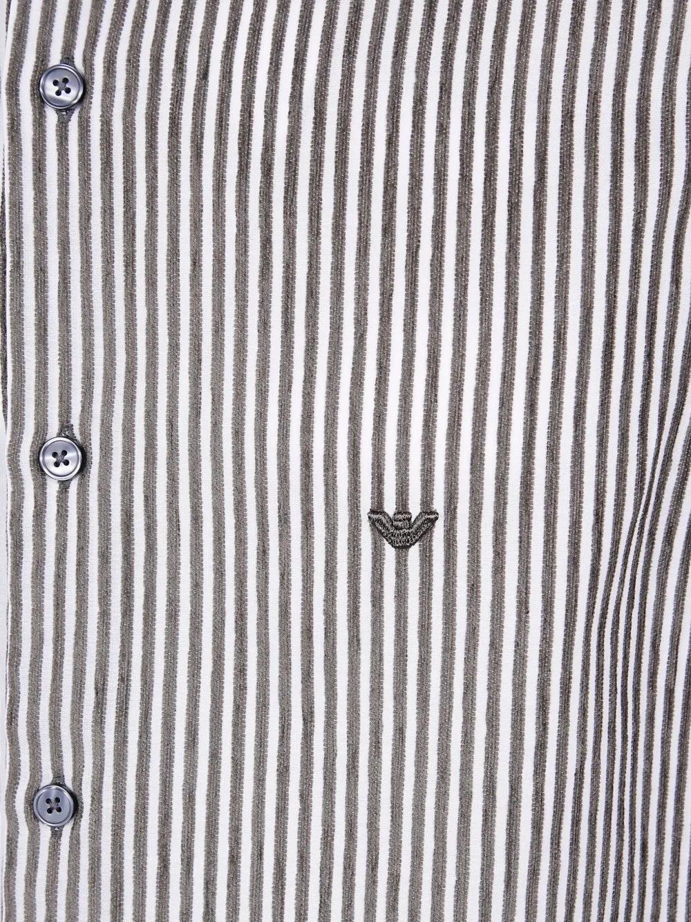 Emporio Armani Gestreept overhemd met ronde opstaande kraag Zwart