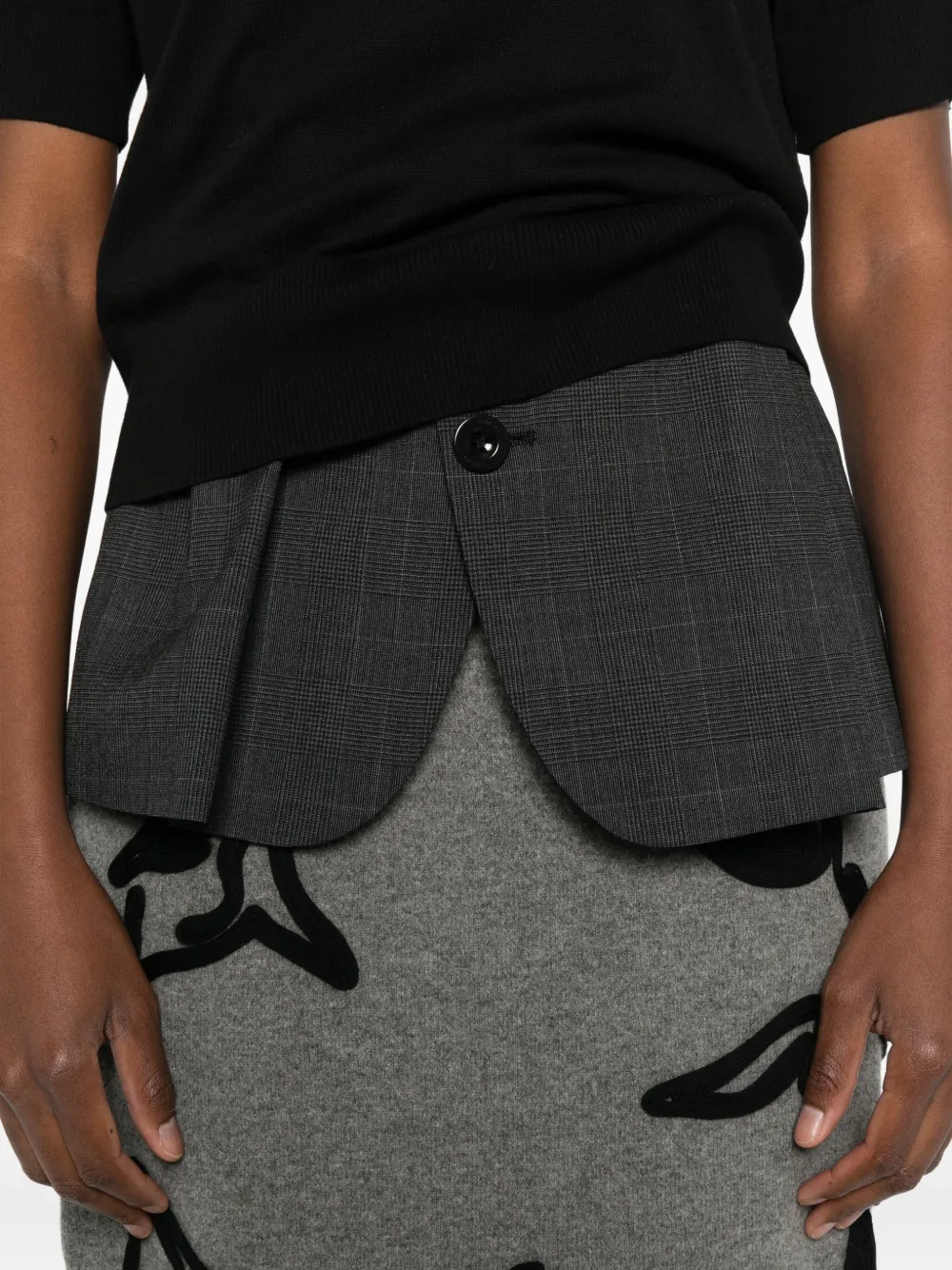 sacai Gelaagde trui met korte mouwen Zwart