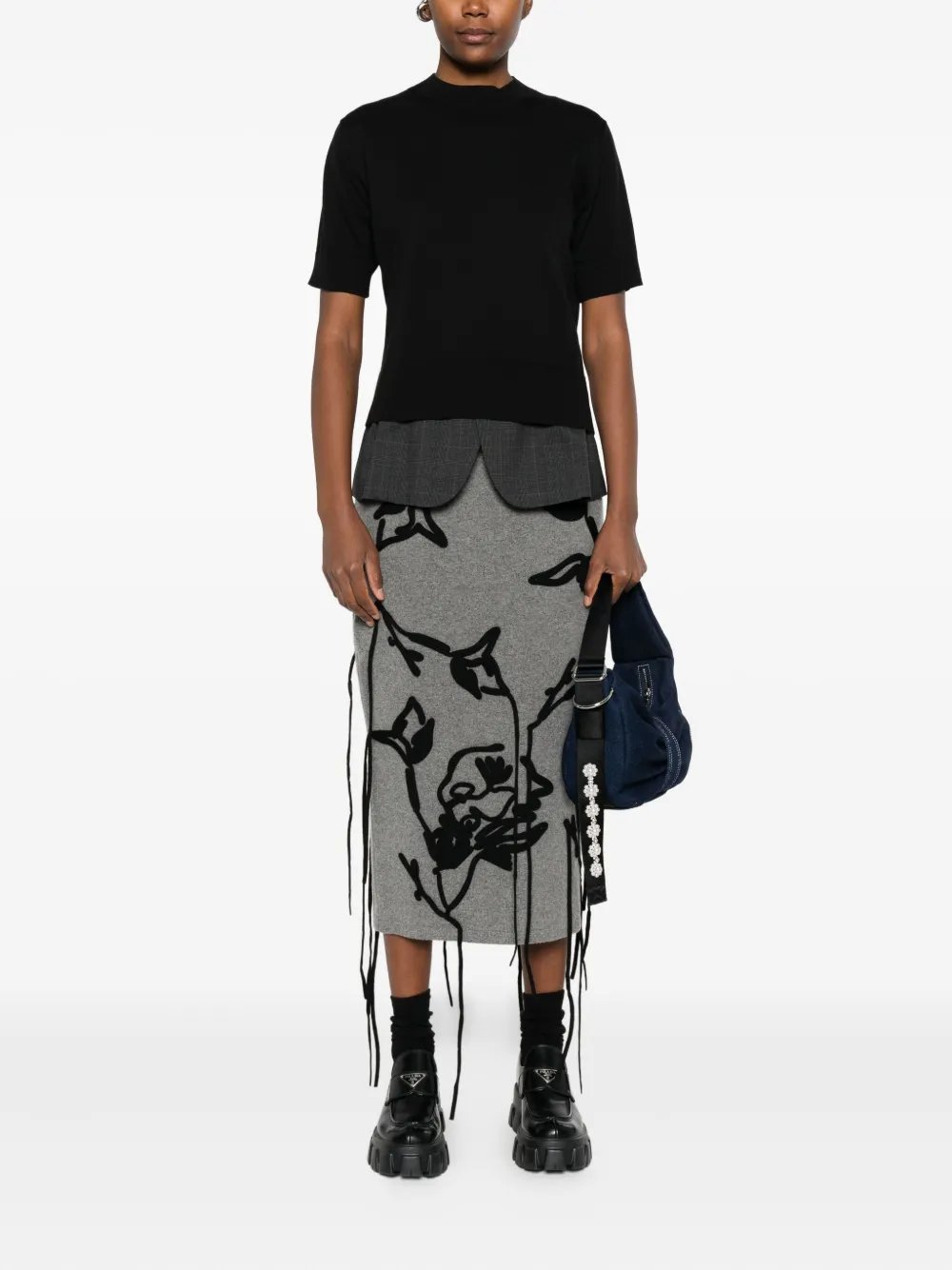 sacai short-sleeve layered sweater | Knitted Sweaters | Image 2