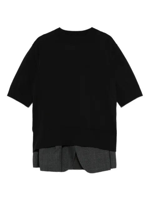 sacai short-sleeve layered sweater