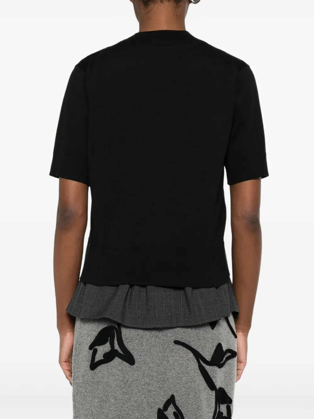 sacai Gelaagde trui met korte mouwen Zwart