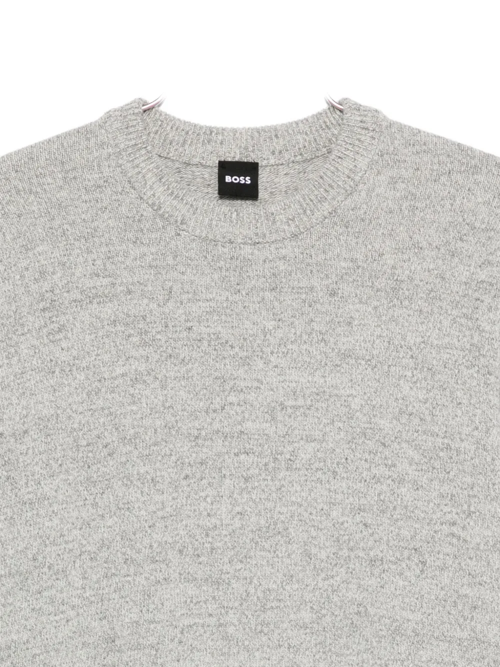 Hugo Boss Crew-neck Long-sleeve Sweater In Gray