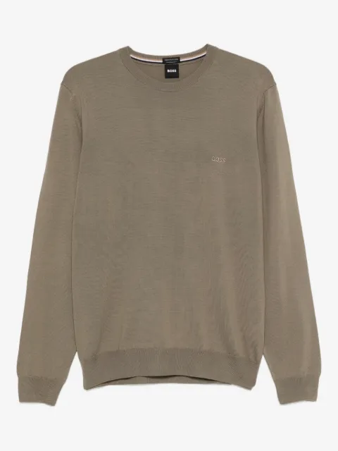BOSS logo-embroidered crew-neck sweater