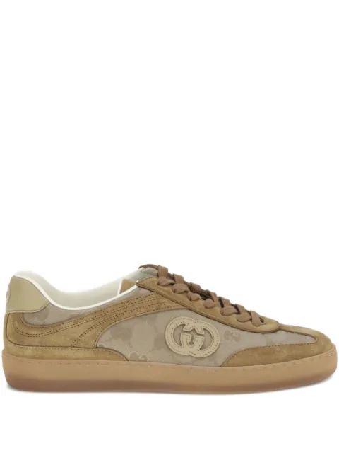 Gucci G74 logo-patch suede sneakers