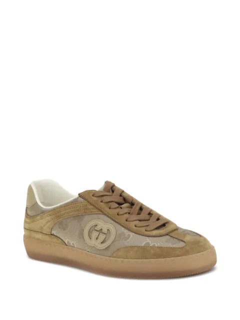 Gucci G74 logo-patch suede sneakers
