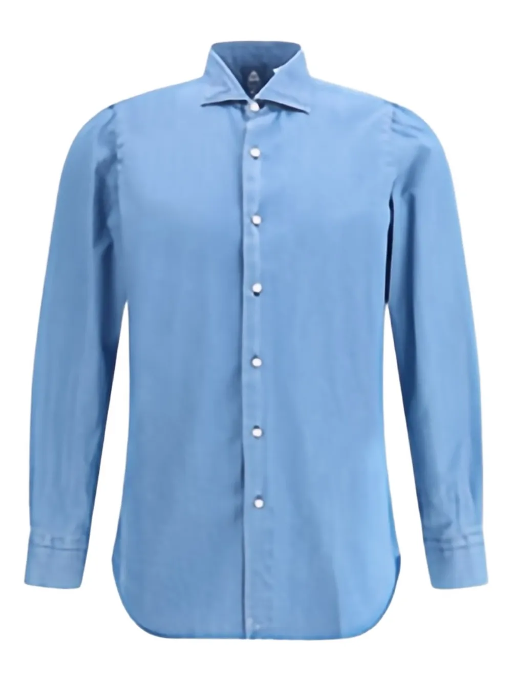 Finamore 1925 Napoli Long-sleeve Button-down Shirt In Blue
