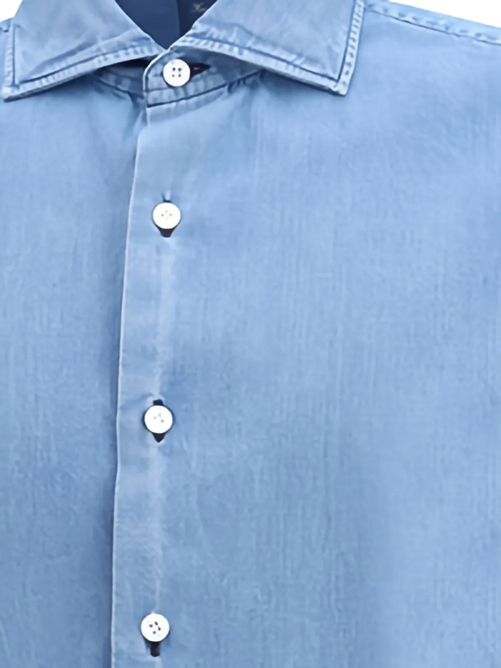 Finamore 1925 Napoli Long-sleeve Button-down Shirt In Blue