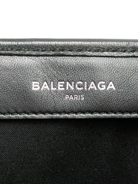 Balenciaga Pre-Owned 2017 Calfskin Perforated Navy Cabas S tote bag