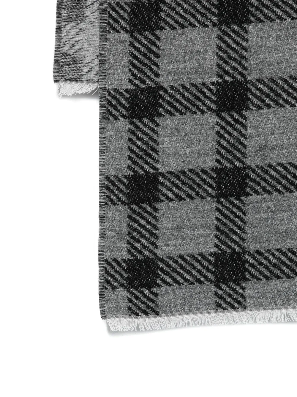 Emporio Armani Geruite sjaal met logo Grijs