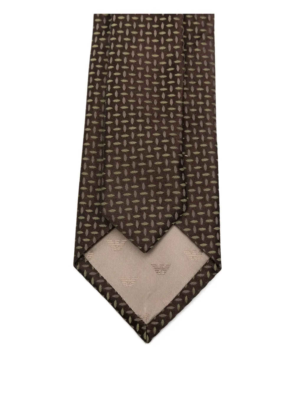 Emporio Armani Geometric-pattern Silk Tie In Green