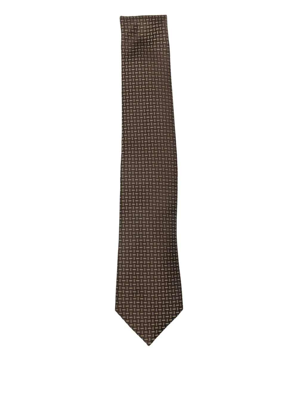 Emporio Armani geometric-pattern silk tie | Brown | Image 1