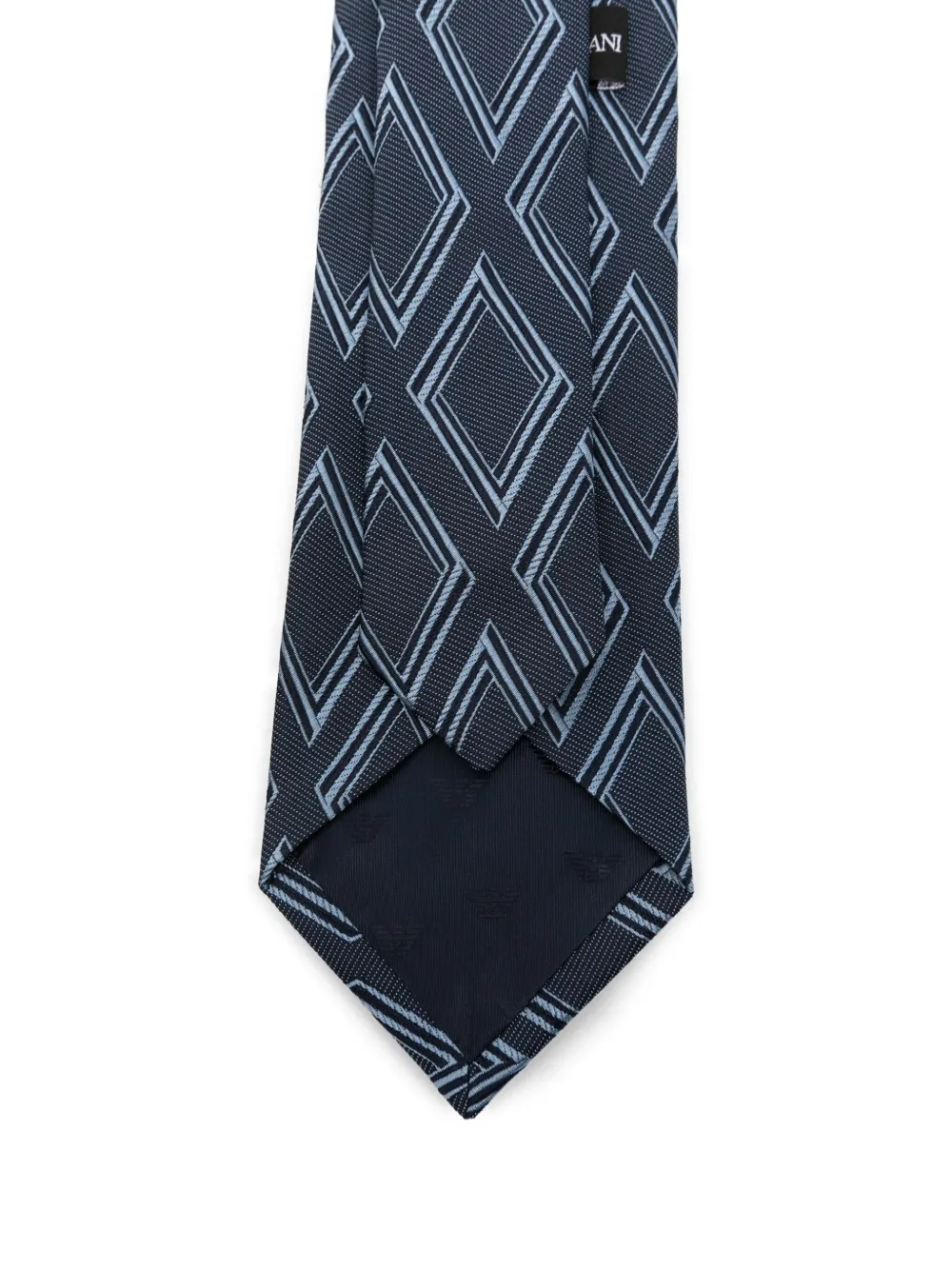 Emporio Armani Zijden stropdas met geometrisch patroon Blauw