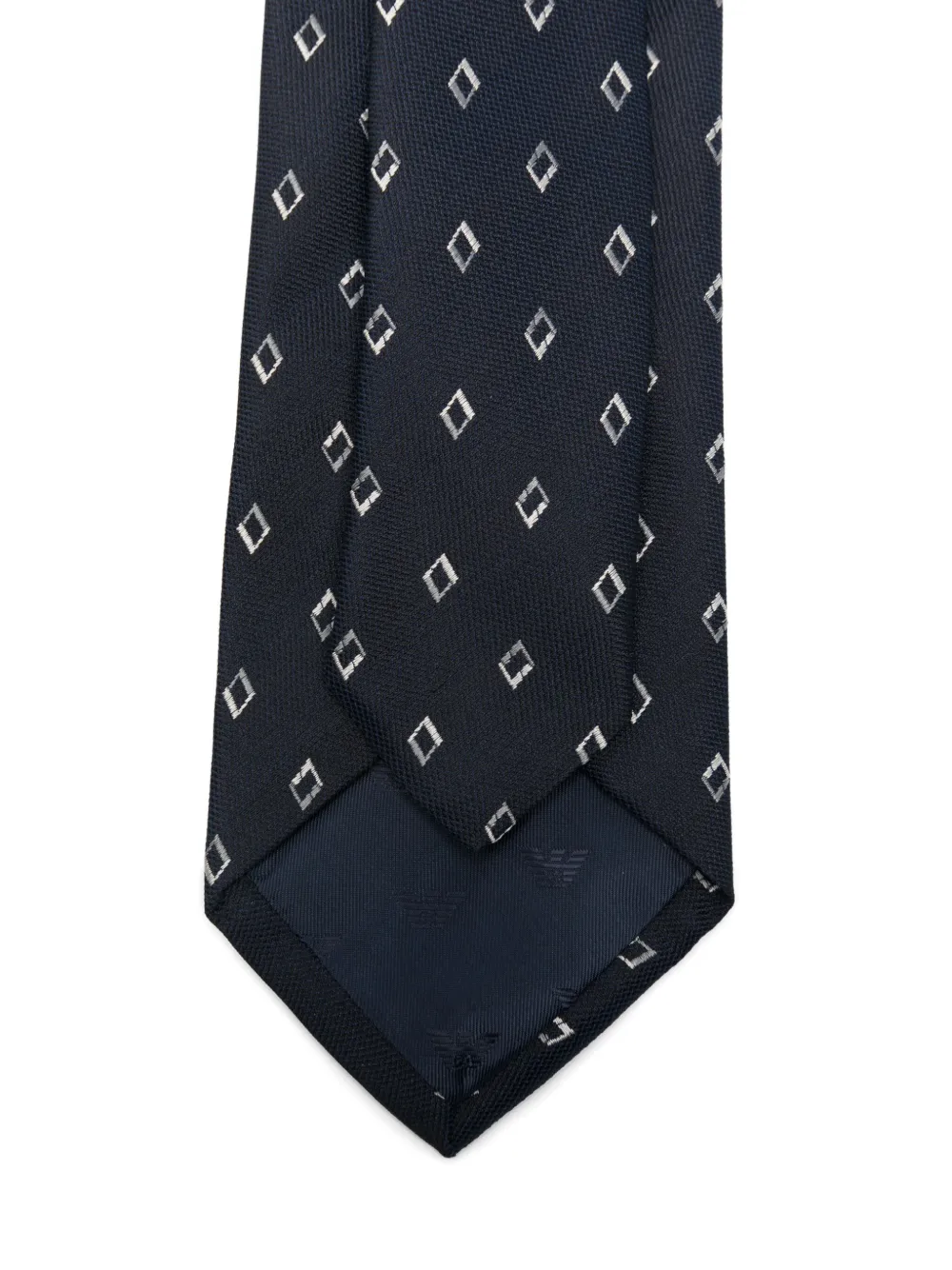 Emporio Armani Diamond-pattern Silk Tie In Blue