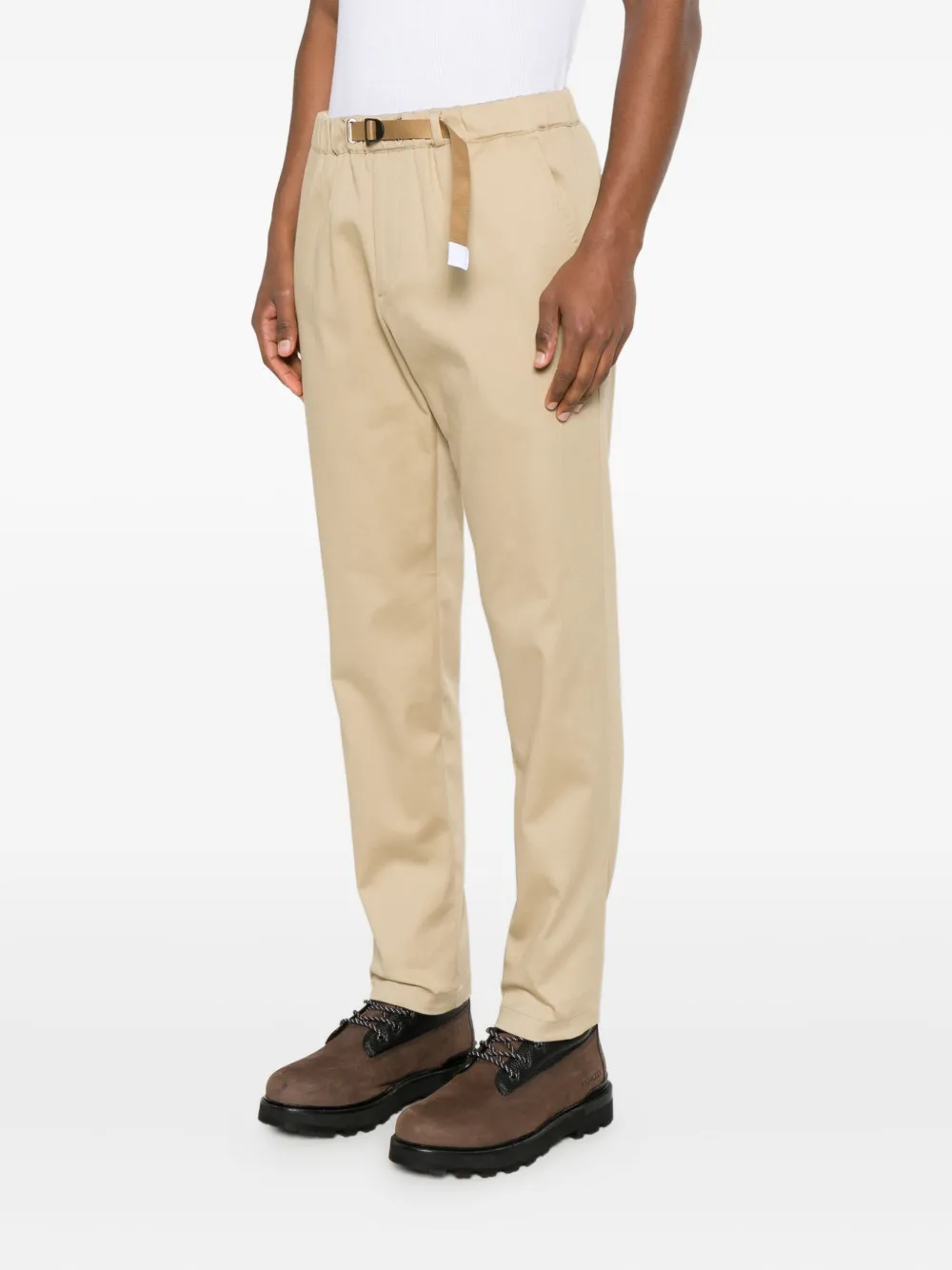 White Sand Belt Trousers In Animal Print