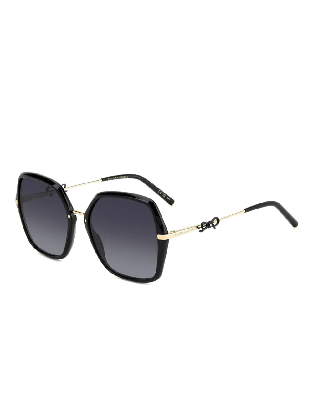 Carolina Herrera geometric-frame bow sunglasses - Zwart