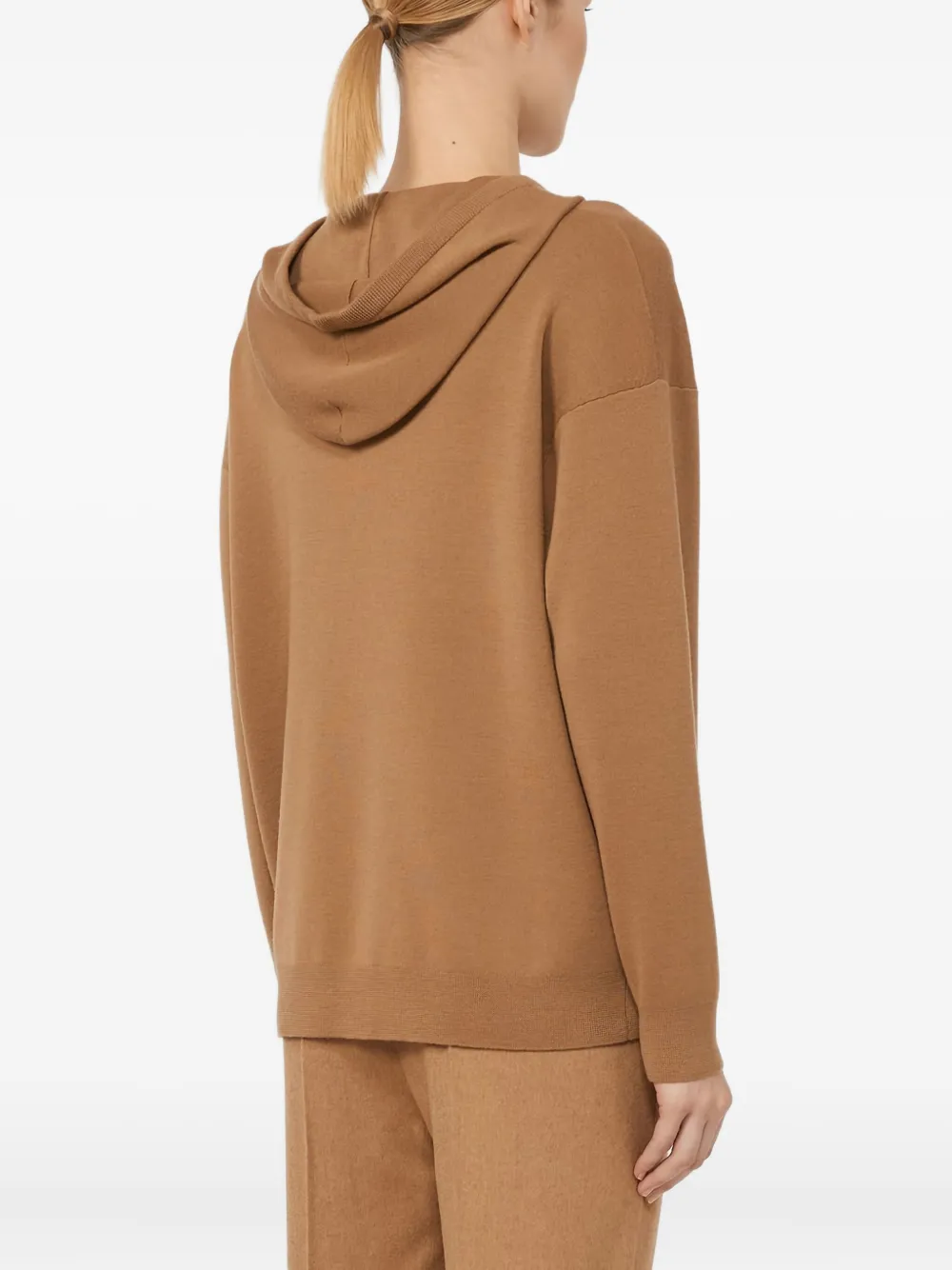 Max Mara velvet-logo hoodie - Bruin