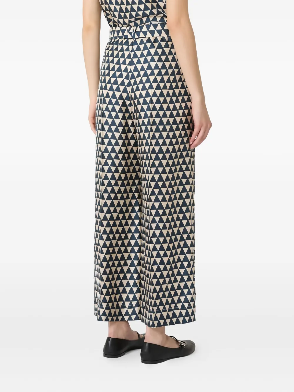 'S Max Mara Zijden broek met driehoekig patroon Blauw