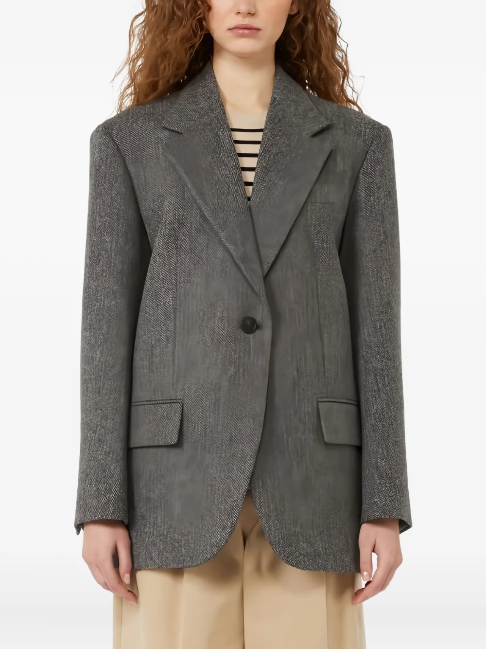Weekend Max Mara Blazer met visgraatpatroon Grijs