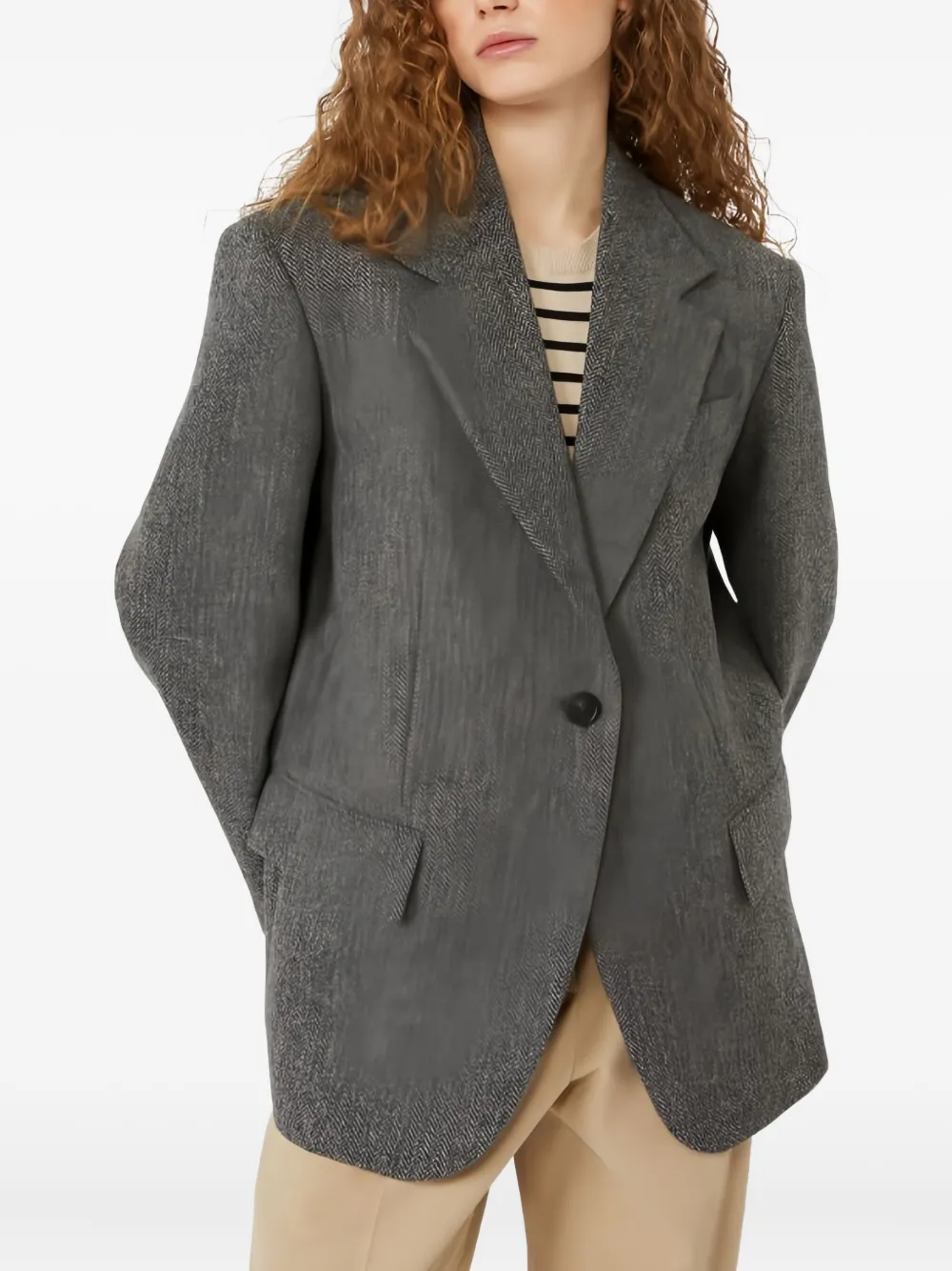 Weekend Max Mara Blazer met visgraatpatroon Grijs