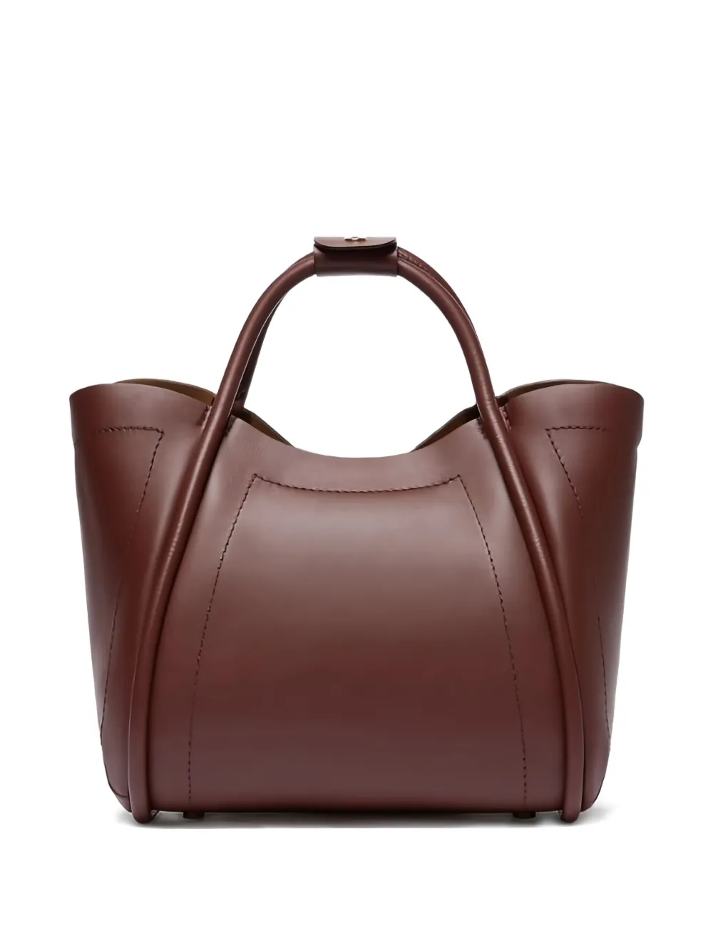 Max Mara Leren shopper met gewelfd vlak - 044