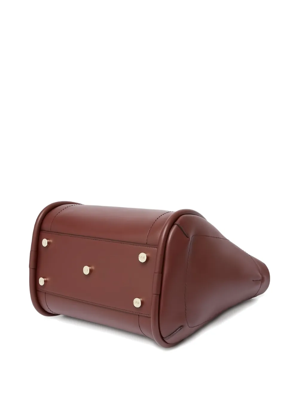 Max Mara Leren shopper met gewelfd vlak 044