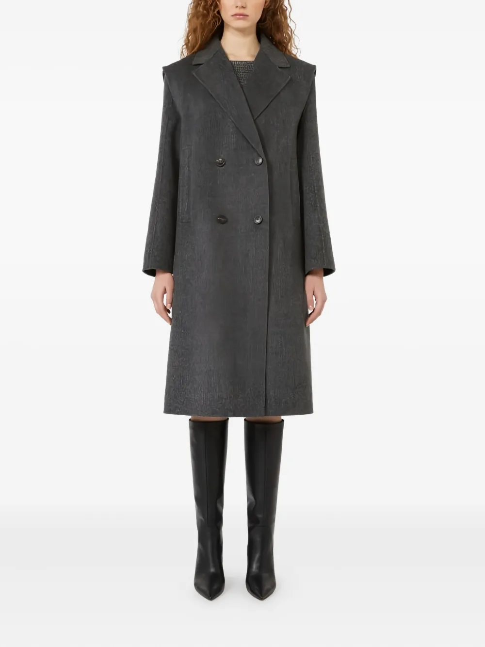 Weekend Max Mara Double-breasted Wool Coat In Gray