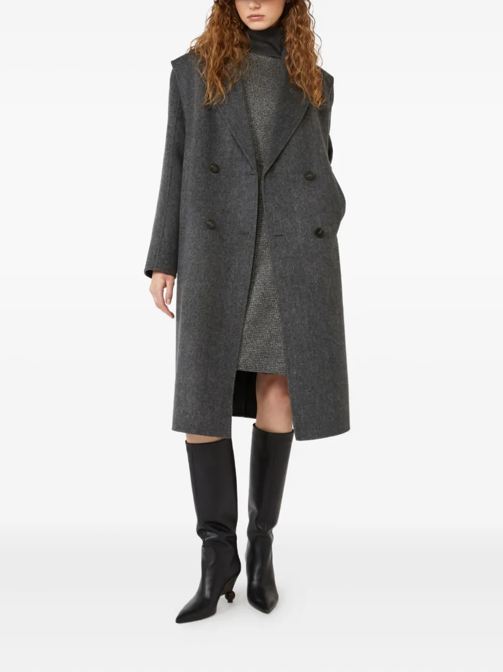 Weekend Max Mara Double-breasted Wool Coat In Gray
