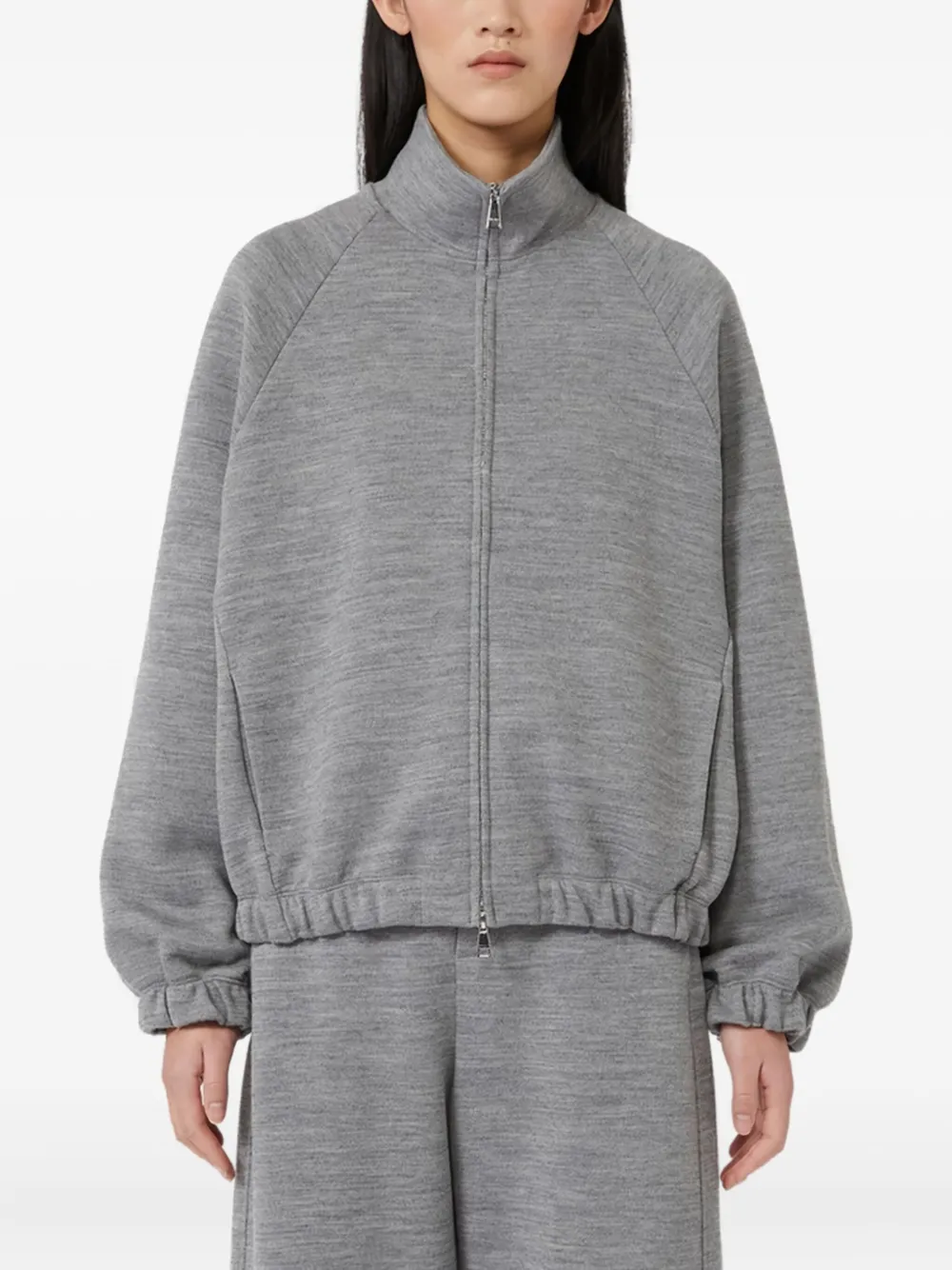Max Mara zip-front pocket sweater Grijs