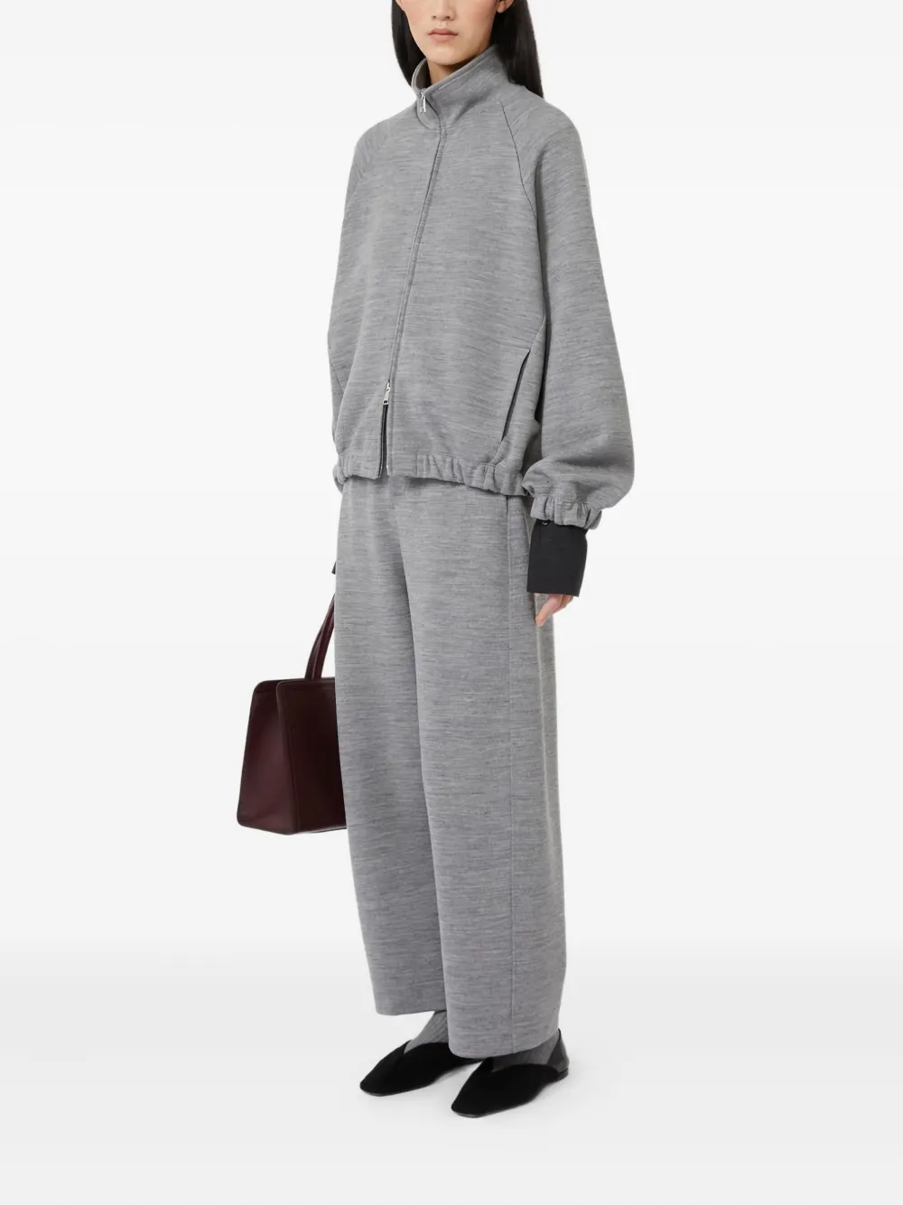 Max Mara Trui met zak aan de voorkant Grijs