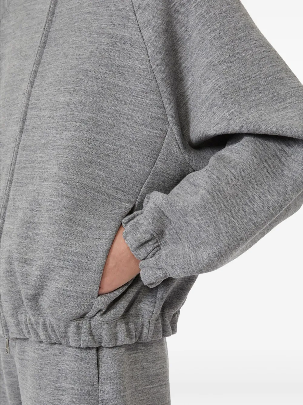 Max Mara Trui met zak aan de voorkant Grijs
