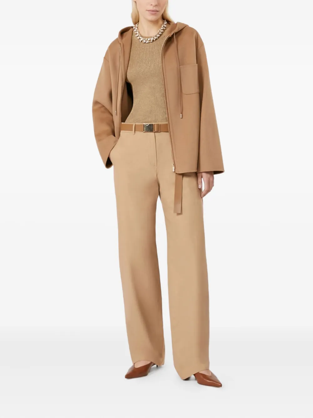 Max Mara belted cotton trousers - Beige