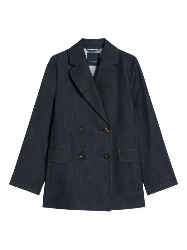 S Max Mara Sara double-breasted Denim Blazer | Blue | FARFETCH