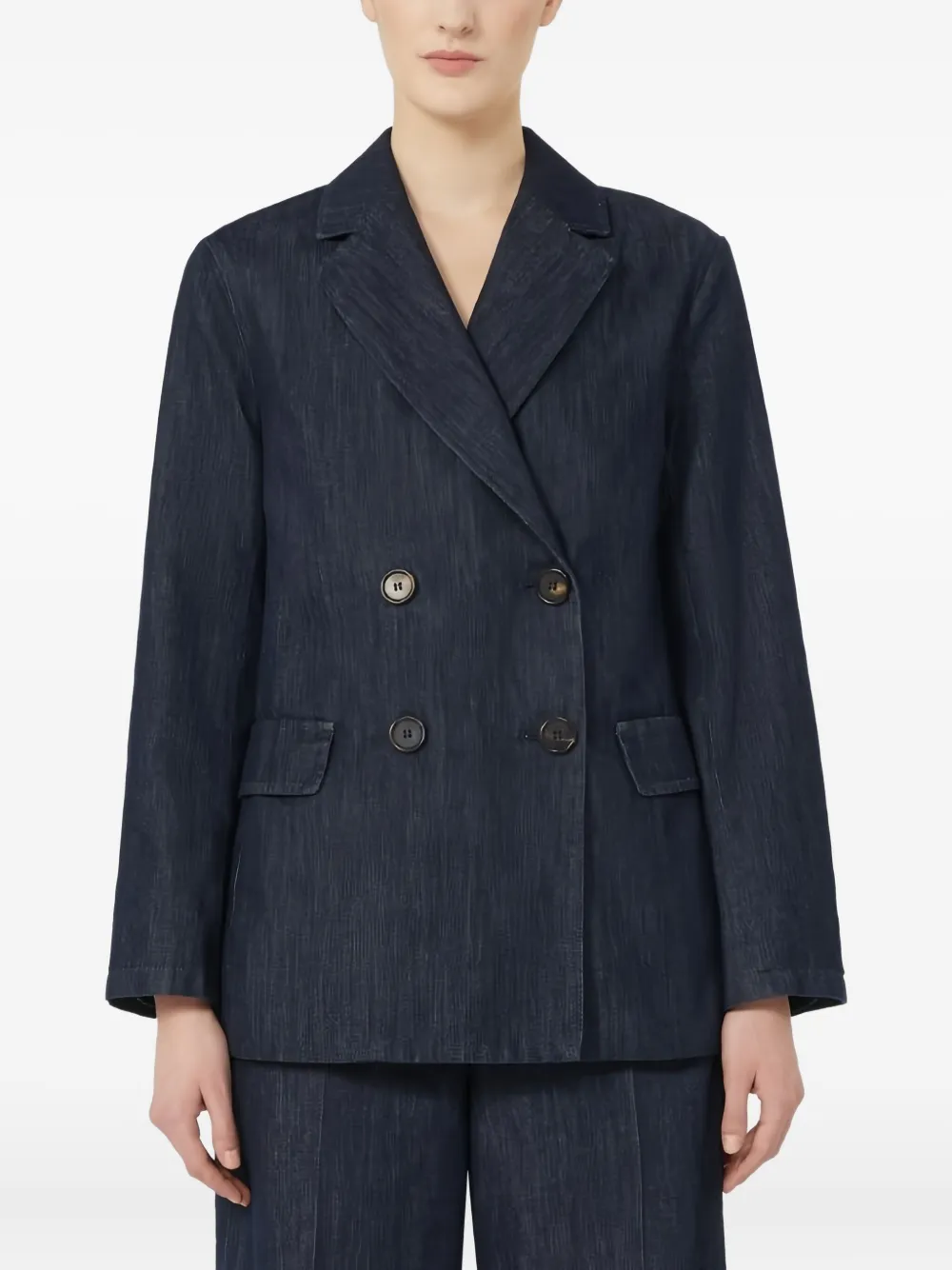 'S Max Mara Sara denim blazer met dubbele rij knopen Blauw