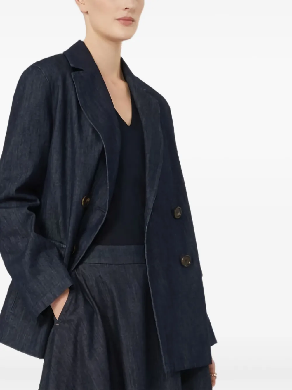 'S Max Mara Sara denim blazer met dubbele rij knopen Blauw
