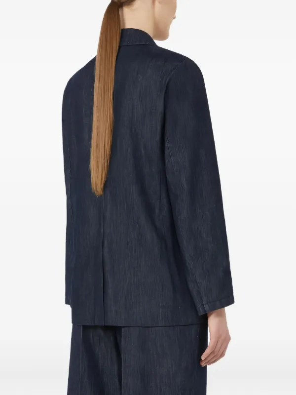 S Max Mara Sara double-breasted Denim Blazer | Blue | FARFETCH