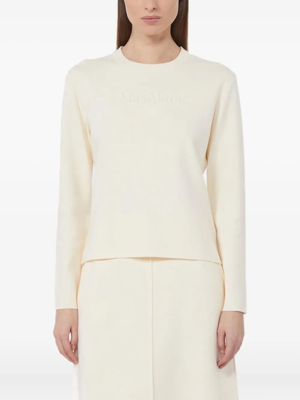 Max Mara Trui met logo-reliëf Beige