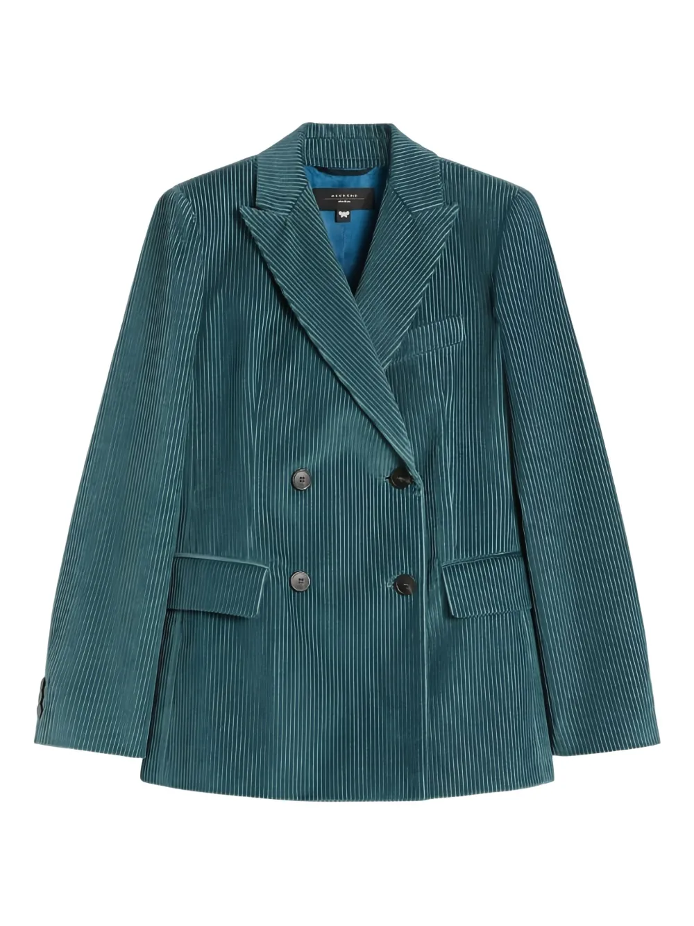 Weekend Max Mara Geribbelde blazer met dubbele rij knopen en ribfluwelen textuur Blauw