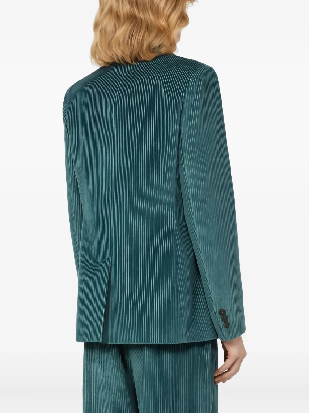 Weekend Max Mara Geribbelde blazer met dubbele rij knopen en ribfluwelen textuur Blauw