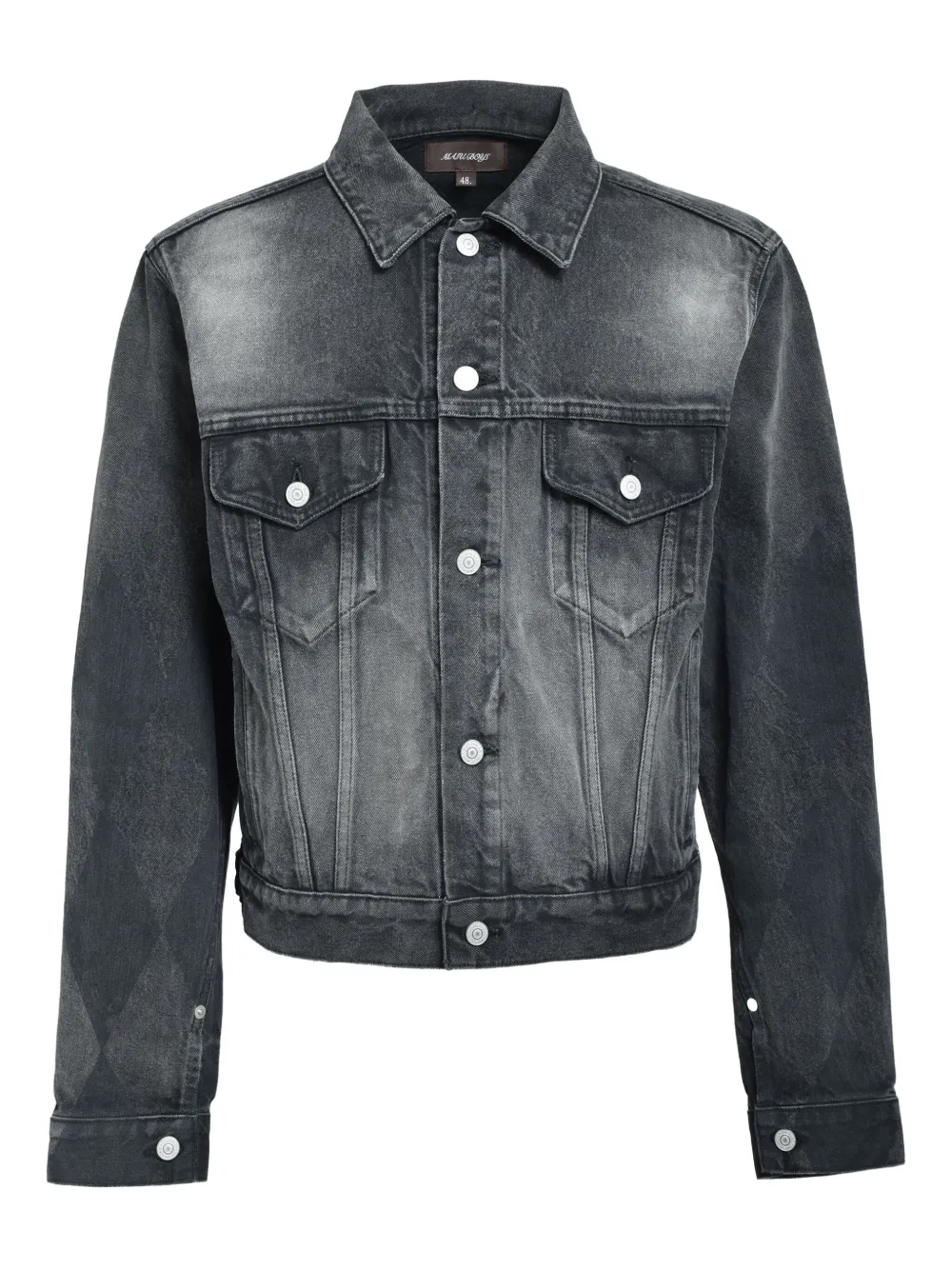 MASU diamond-pattern denim jacket | Black | Image 1