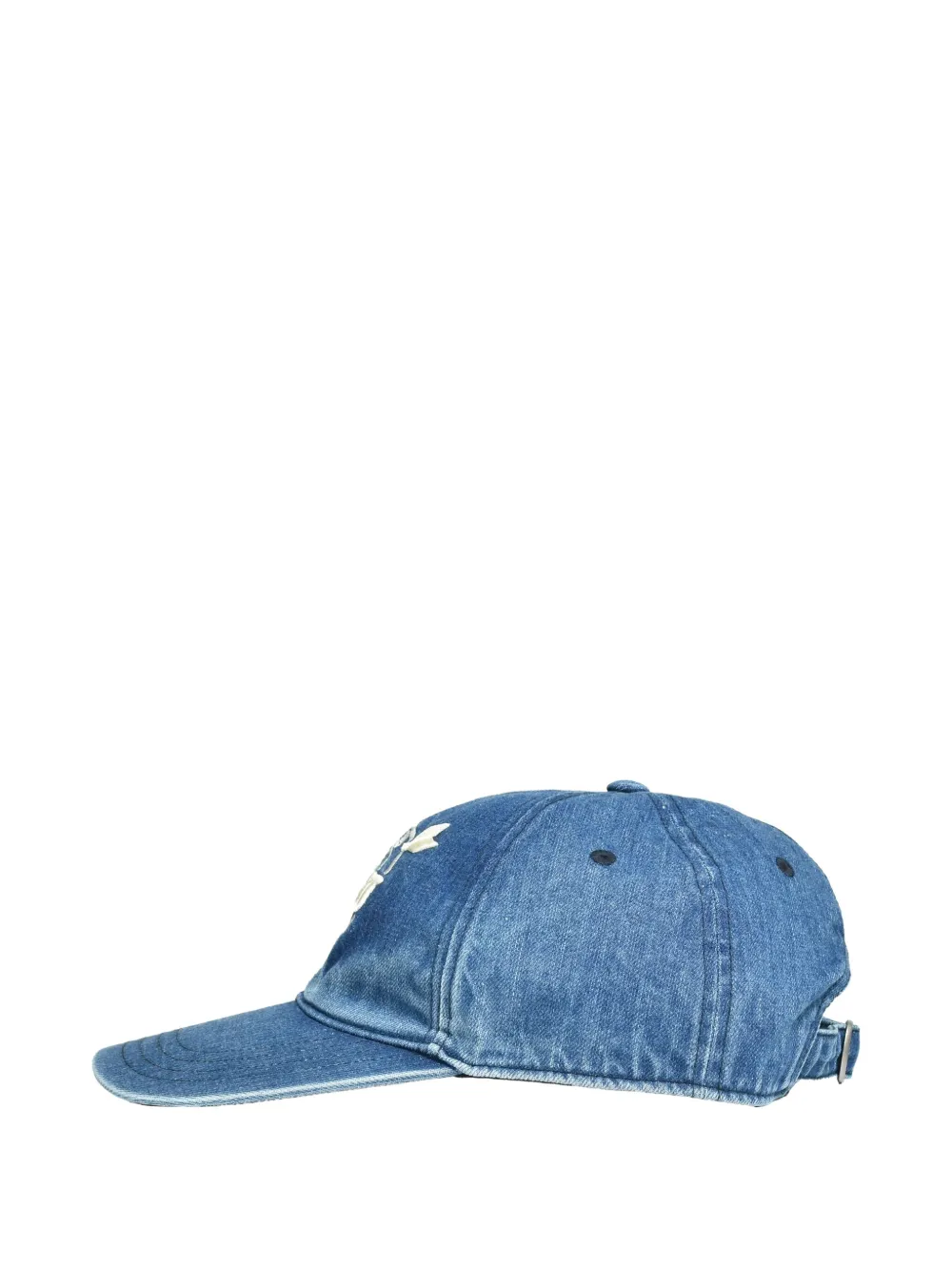 Masu Embroidered-logo Denim Cap In Blue