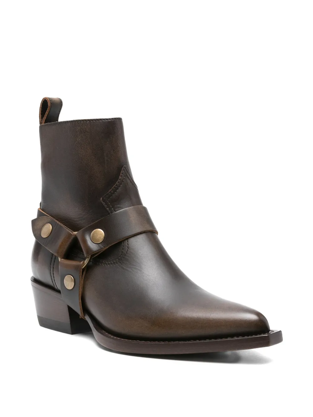 Golden Goose 40mm leather ankle-strap boots Brown