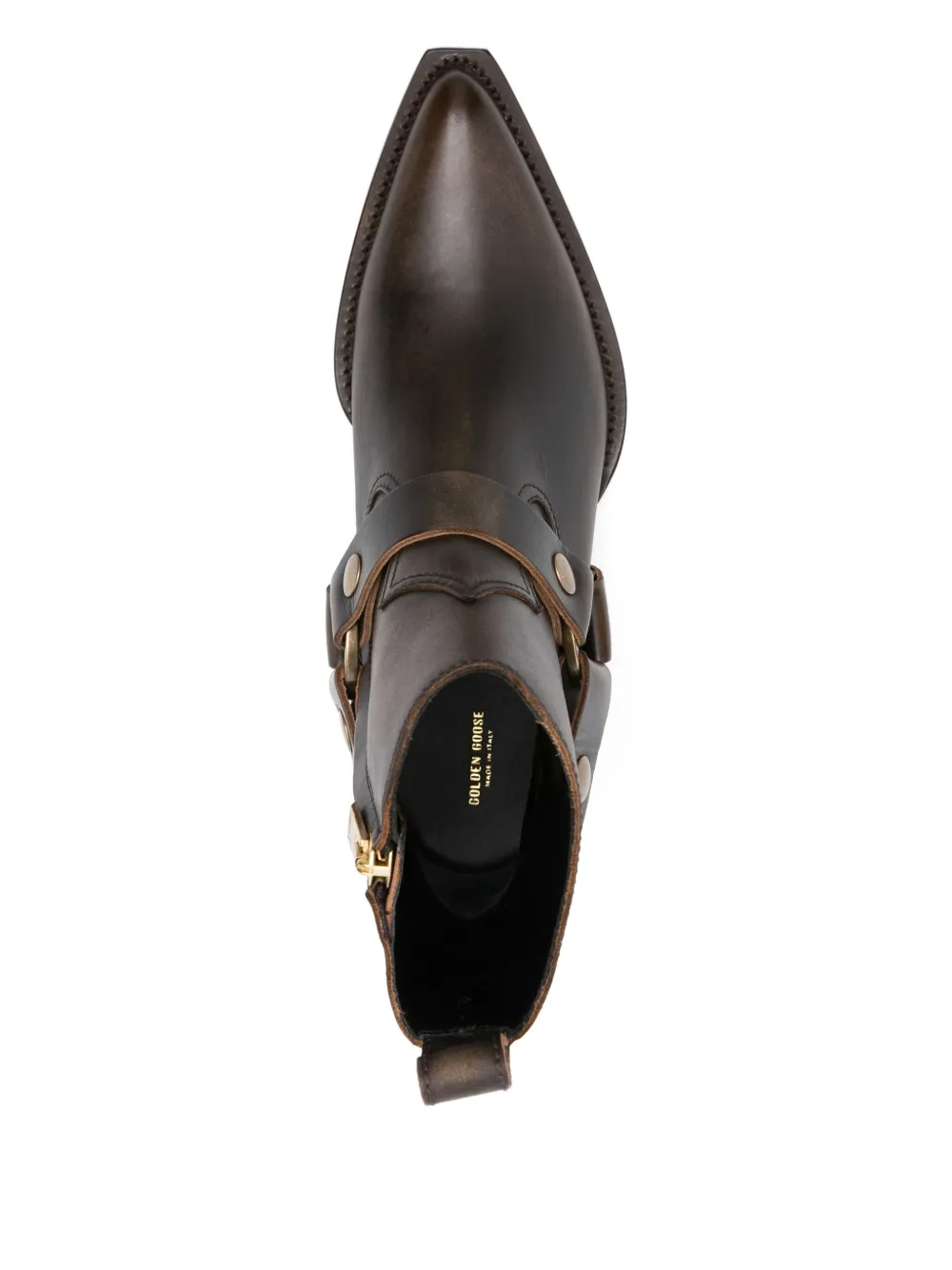 Golden Goose 40mm leather ankle-strap boots Brown