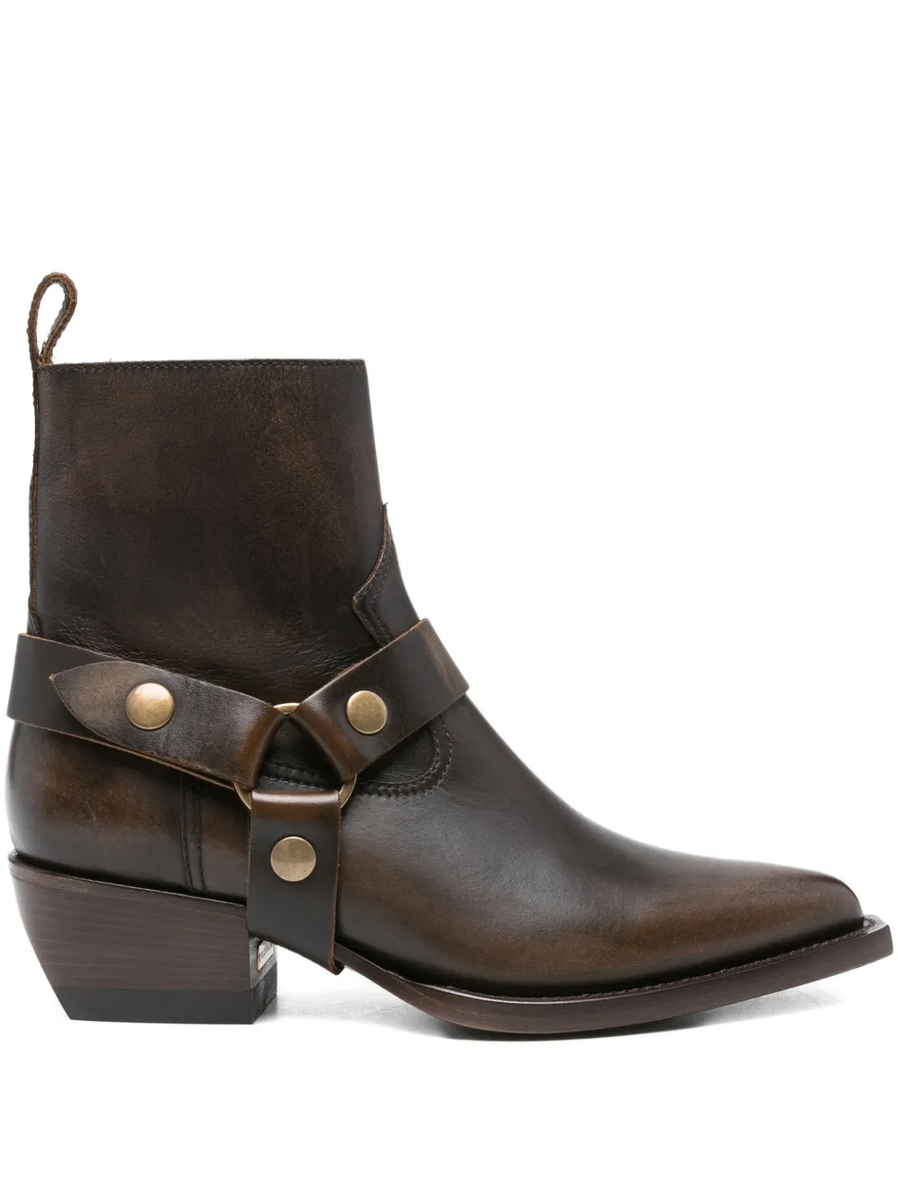 Golden Goose 40mm leather ankle-strap boots Brown