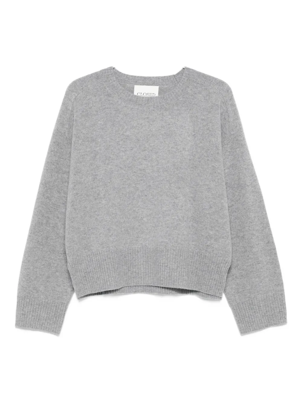 Closed Crew-neck Wool Sweater In Gray