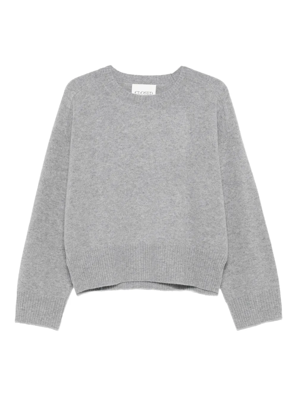 Closed crew-neck wool sweater | Grey | Image 1