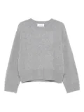 Closed crew-neck wool sweater - Grey